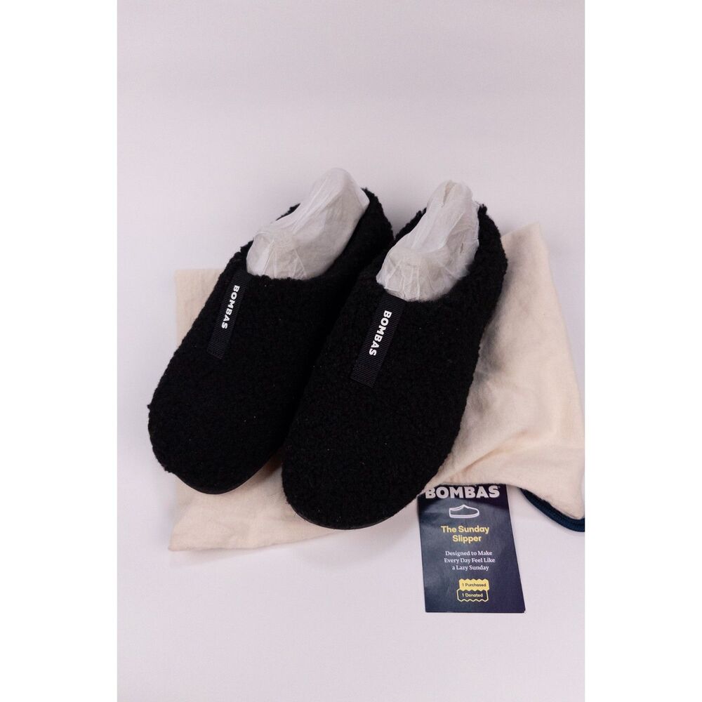 Bombas The Sunday Slipper Black Women's Size 6 Cozy House Shoes NWT